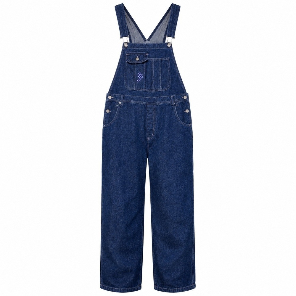 Crest 90s Streetwear Denim Overalls Womens Size Large Baggy Retro Y2K Hip Hop